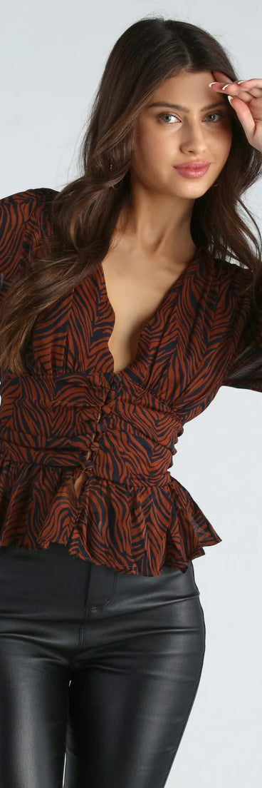 Wild Thing Chiffon Zebra Print Blouse