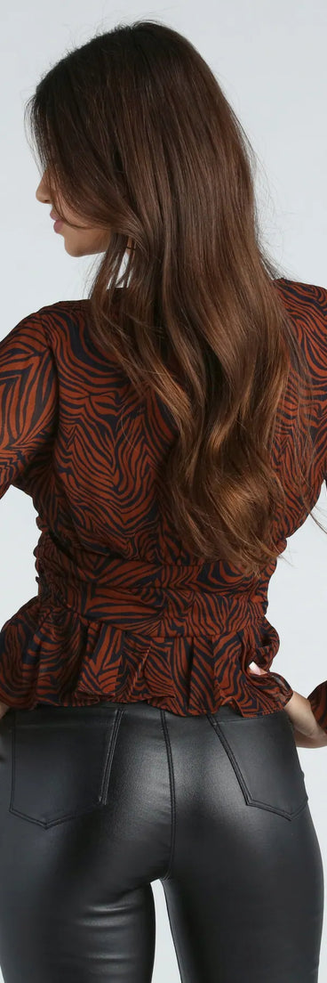 Wild Thing Chiffon Zebra Print Blouse