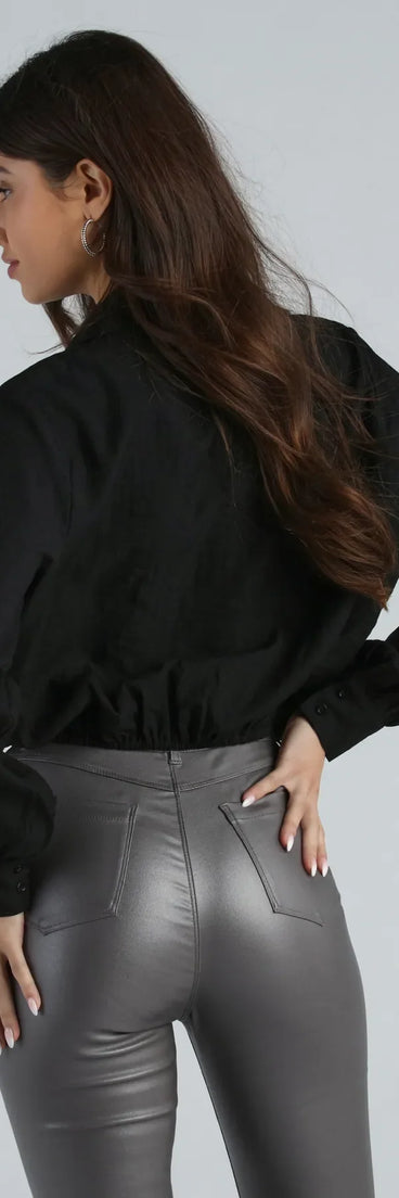 Endless Possibility Surplice Crop Blouse