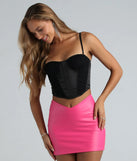 Fancy Me Satin Mesh Ruche Bustier