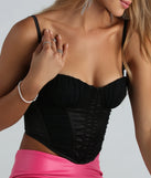 Fancy Me Satin Mesh Ruche Bustier