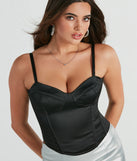Elegant Nights Sleeveless Satin Bustier