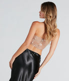 Clear Sign Strapless Sequin Corset Top
