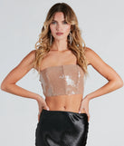Clear Sign Strapless Sequin Corset Top