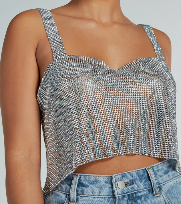 She's So Dazzling Sequin Chainmail Tank Top | Windsor