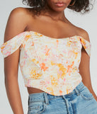 Floral Season Lace-Up Satin Corset Top