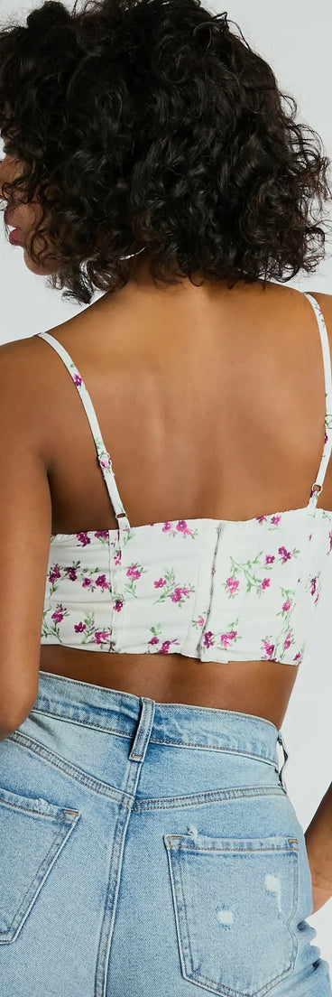 Perfect Harmony Cowl Neck Floral Crop Top