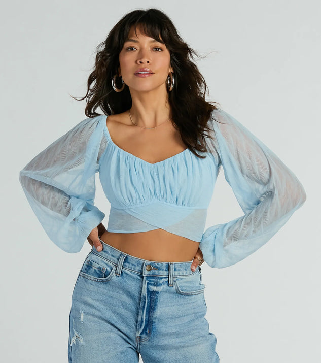 With fun and flirty details, the All This Grace Tie-Back Mesh Crop Top shows off your unique style for a trendy outfit for summer!
