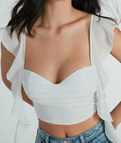 Sweetest Look Ruched And Ruffled Chiffon Crop Top