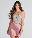Artistic Beauty Sequin Abstract Print Corset Top