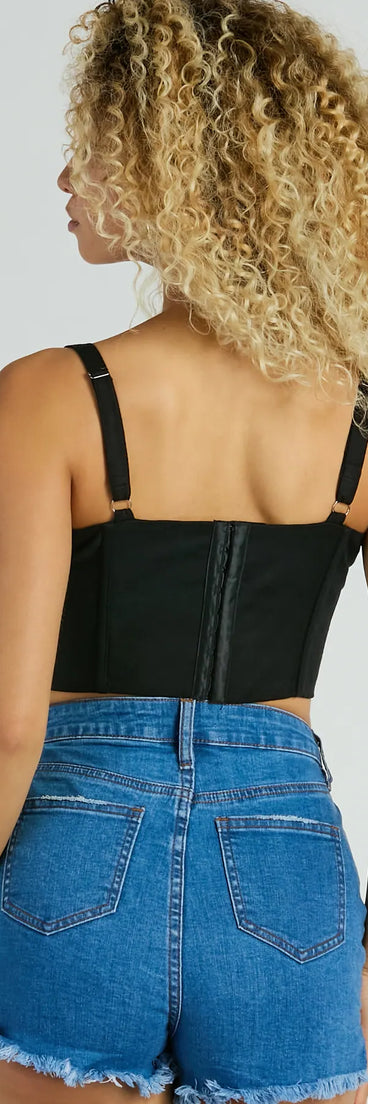 Play Your Way Tie Front Linen Corset Top