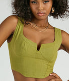 Keep It Light Sleeveless Linen Corset Top