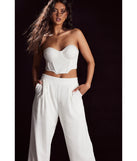 Trendy Treasure Strapless Linen Corset Top