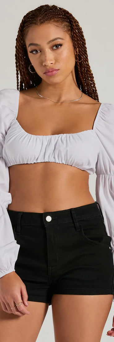 The Official Cutie Tie Back Long Sleeve Crop Top with a modern design and trendy look is part of the latest women's tops collection to elevate your 2025 wardrobe.