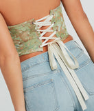 Table For Two Floral Lace-Up Corset Top