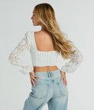 Caught Feelings Long Sleeve Lace Bustier