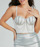 Layered In Luxe Draped Rhinestone Woven Bustier