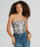 Jungle Cutie Strapless Lace-Up Corset Top