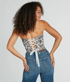 Jungle Cutie Strapless Lace-Up Corset Top