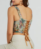 Fairytale Flair Lace-Up Floral Corset Top