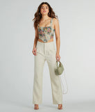 Fairytale Flair Lace-Up Floral Corset Top
