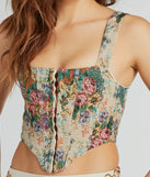 Fairytale Flair Lace-Up Floral Corset Top