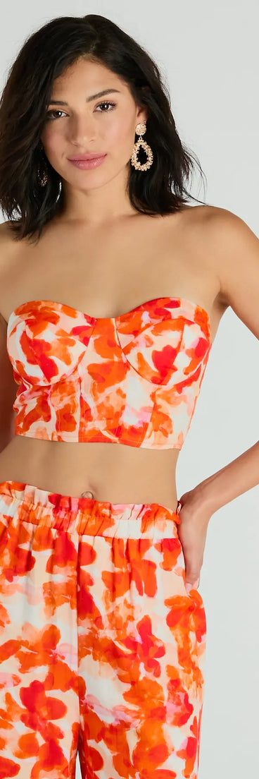 Make Some Noise Strapless Printed Bustier