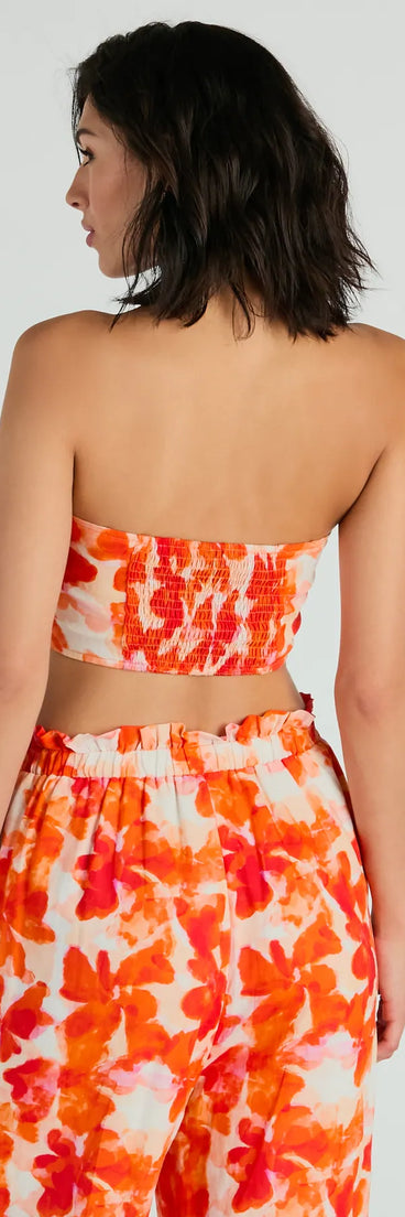 Make Some Noise Strapless Printed Bustier