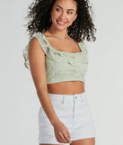 Flirty Aurora Ruffle Lace Crop Top