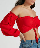 Alluring Daydream Off-The-Shoulder Crop Top