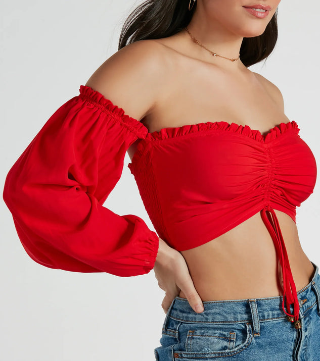 Alluring Daydream Off-The-Shoulder Crop Top | Windsor