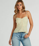 Sweet Admiration Button Peplum Tank Top