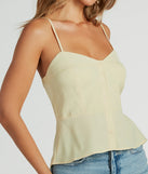 Sweet Admiration Button Peplum Tank Top