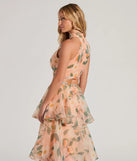 Gorgeous Perfection Halter Floral Chiffon Crop Top