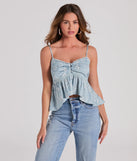 The Charming And Sweet Button Down Floral Satin Crop Top in blue with a modern design and trendy look is part of the latest women's tops collection to elevate your 2025 wardrobe.