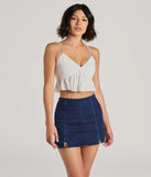 The Sweet Charm Lace-Up Babydoll Crop Top in ivory with a modern design and trendy look is part of the latest women's tops collection to elevate your 2025 wardrobe.