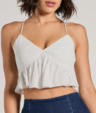 
Upgrade your style game for 2025 with the Sweet Charm Lace-Up Babydoll Crop Top in ivory, perfect for any fashion-forward wardrobe.