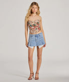 Cancun Cutie Lace-Up Tropical Floral Corset Top
