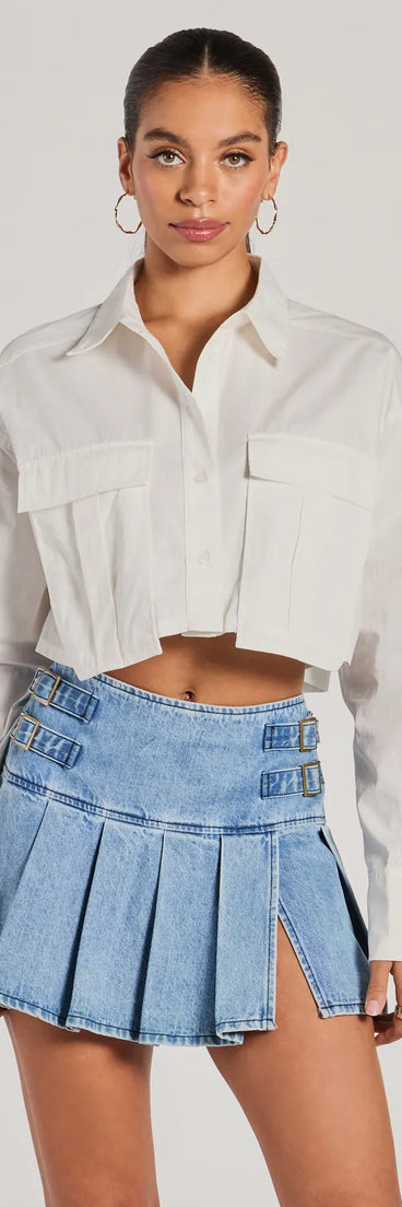 Stand out this winter in the Officially Cute Long Sleeve Button Down Crop Top, a women's lime green long-sleeve top crafted from an elevated fabric with a modern necklineperfect for party outfits, holiday attire, or elevated casual outfits.