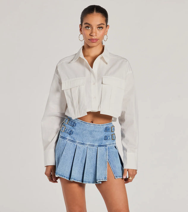 Stand out this winter in the Officially Cute Long Sleeve Button Down Crop Top, a women's lime green long-sleeve top crafted from an elevated fabric with a modern necklineperfect for party outfits, holiday attire, or elevated casual outfits.