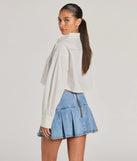 Stand out this winter in the Officially Cute Long Sleeve Button Down Crop Top, a women's lime green long-sleeve top crafted from an elevated fabric with a modern necklineperfect for party outfits, holiday attire, or elevated casual outfits.