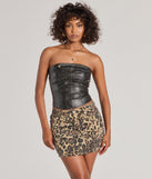 Boldly Chic Faux Leather Lace-Up Tube Top