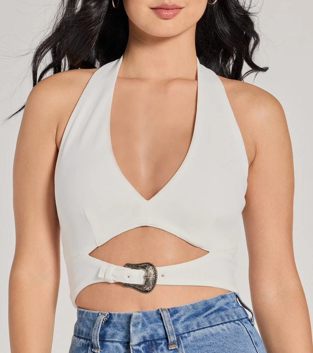 割引発見 Buckle Vibe Edgy Detail Windsor | Top Crop Halter トップス
