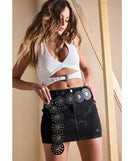 The Edgy Vibe Buckle Detail Halter Crop Top in ivory with a modern design and trendy look is part of the latest women's tops collection to elevate your 2025 wardrobe.