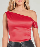 From bold to effortless, the Sleek Vibes Satin Off-The-Shoulder Top lets you define your vibe with red tops that speak your style.