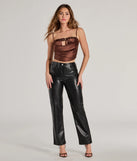 The Trend Factor Buckle Trim Satin Crop Top in brown with a modern design and trendy look is part of the latest women's tops collection to elevate your 2025 wardrobe.