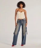 The Chic Status Brocade Satin Strapless Corset Top in beige with a modern design and trendy look is part of the latest women's tops collection to elevate your 2025 wardrobe.