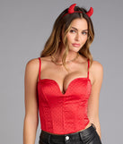 All That Glam Rhinestone Satin Cropped Corset