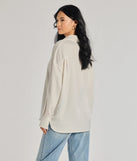 The Always Chic Satin Button-Down Long Sleeve Top in ivory with a modern design and trendy look is part of the latest women's tops collection to elevate your 2025 wardrobe.