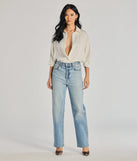The Always Chic Satin Button-Down Long Sleeve Top in ivory with a modern design and trendy look is part of the latest women's tops collection to elevate your 2025 wardrobe.